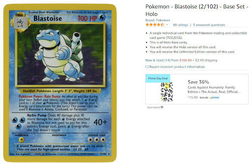 Let's go in order, starting the big, fat Phanpy in the room: are you currently sitting on a treasure trove of old Pokemon cards? - Blastoise